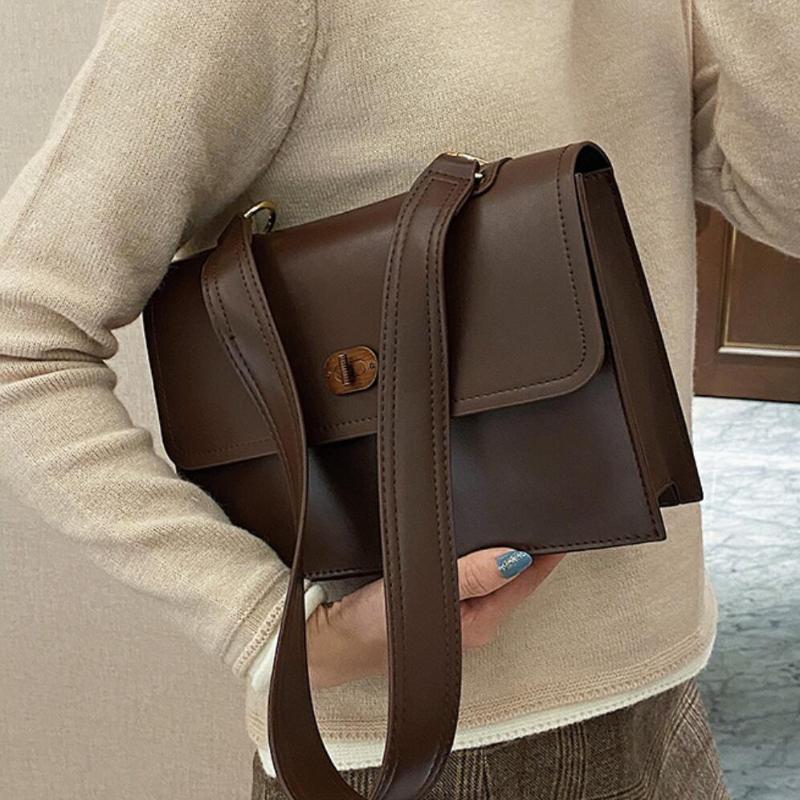 

Vintage Square Armpit Bag 2021 Fashion New High-quality PU Leather Women's Designer Handbag High capacity Shoulder Messenger Bag, Black