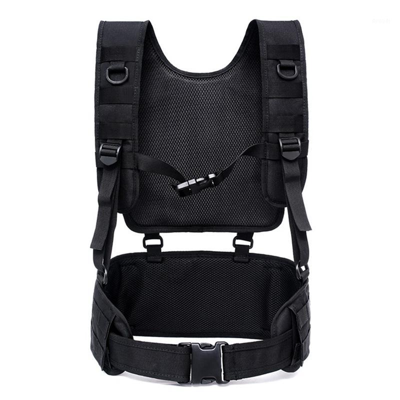 

Tactical Vest Molle Chest Rig Suspender Strap Waist Belt Detachable Paintball Equipment Outdoor Hunting Vest1, Black