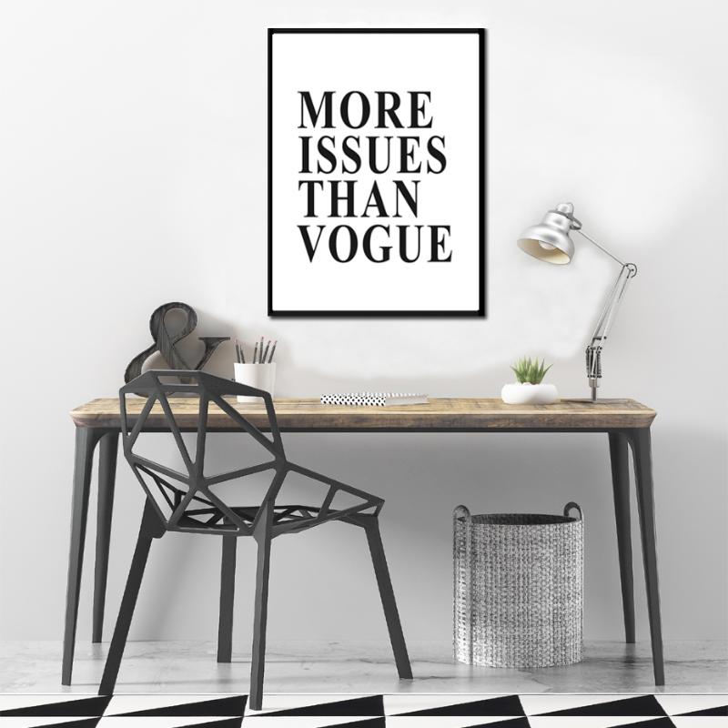 

SURE LIFE More Issues Than Vogue Quotes Poster Paintings on Canvas Wall Art Pictures Prints for Kids Room Home Decorations