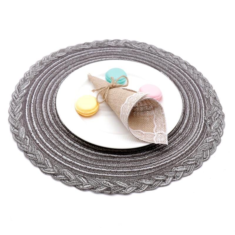 

1pcs Large Round Woven Placemat Pad Non Slip Dining Table Mat Drink Cup Coffee Mat Coasters For Home Wedding Party Table Decor