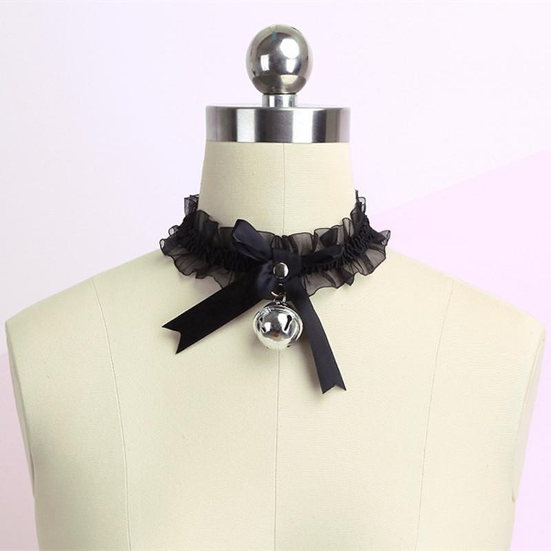

Women's Cute Collar Gothic Simple Sexy Lace Lovely Pendant Bow Knot Bell Choker Necklace Neck Dress Girls Party Jewelry New