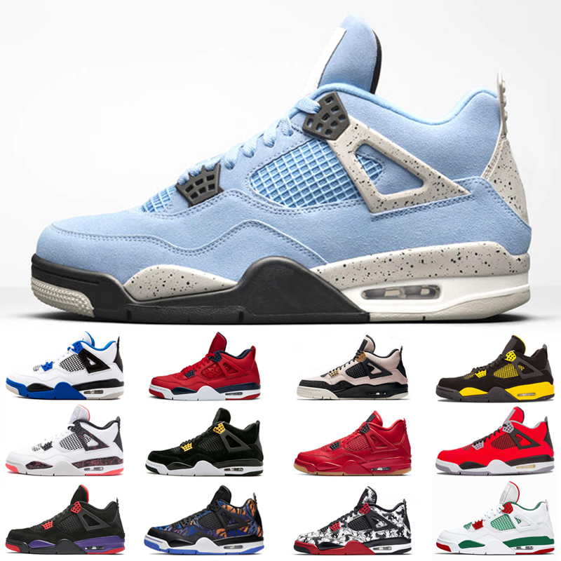 

basketball shoes 4 4s for man pine green black fire white cement thunder sports man fashion sneakers trainers size 713, #8 brigade blue1 40-47