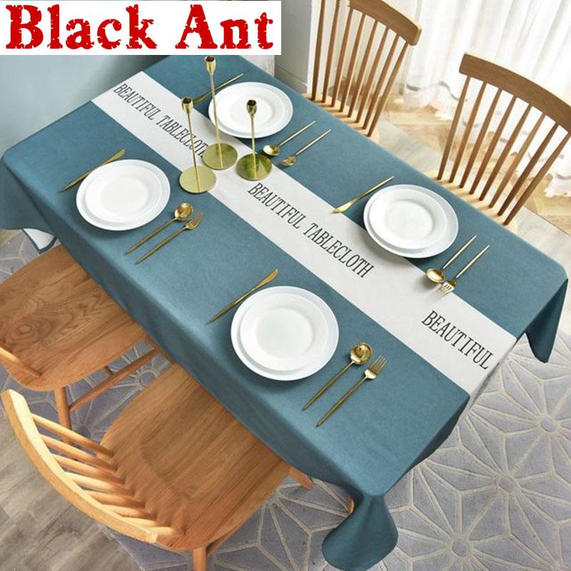 

Nordic Blue Stripe Waterproof Tablecloth Rectangular Thick Fabric Decor Party Dining Kitchen Table Cover Cloth ZB-JD006#4, Green