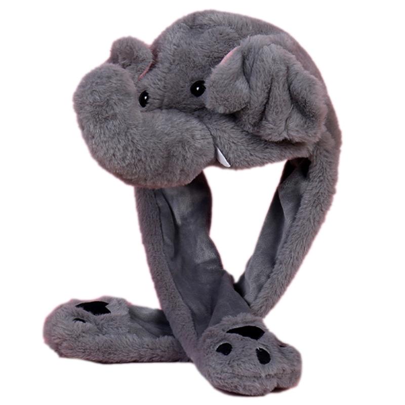 

Funny Animal Plush Hat Cute Ears Moving Jumping Earflap Cap Cosplay Party Props X5XA
