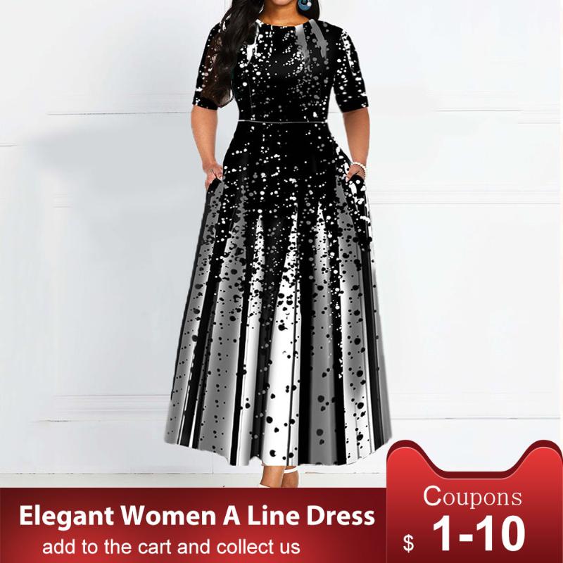 

Women 2020 Elegant Lady Party Dinner Midi Robe High Waist Bandage Print African Christmas Dress Vestiods Half Sleeve Dress, Black