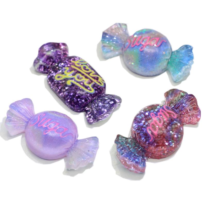 

Cute Resin New Glitter Sugar Sweet Candy Simulation Cabochon Art Supply Decoration Charm Craft