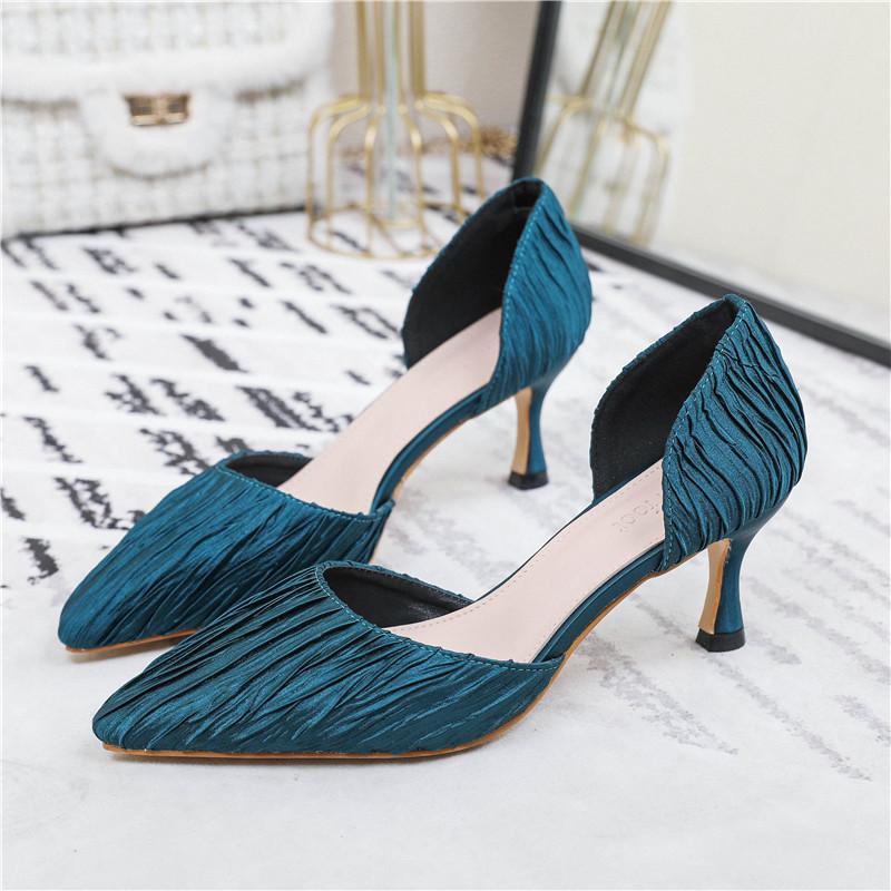 

2020 spring and summer new women's shoes Korean pointed fashion high heels sexy and comfortable shoes, Black