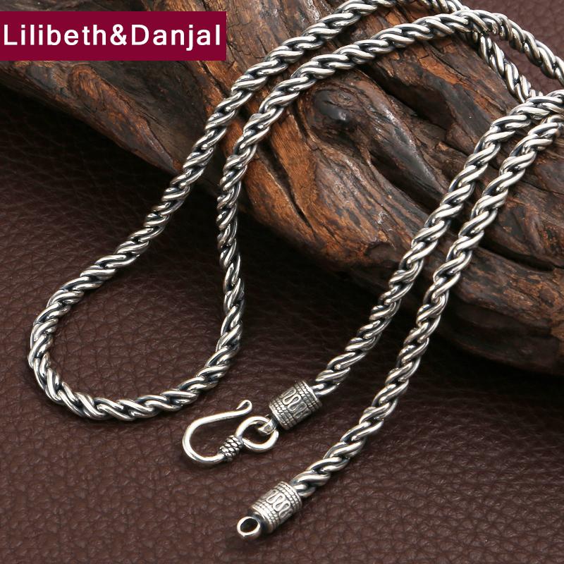 

Chains 4.5mm Thick Rope Necklace 100% Real 925 Sterling Silver Chain Pendant For Men Female Christmas Gift Jewelry 2021 FN26