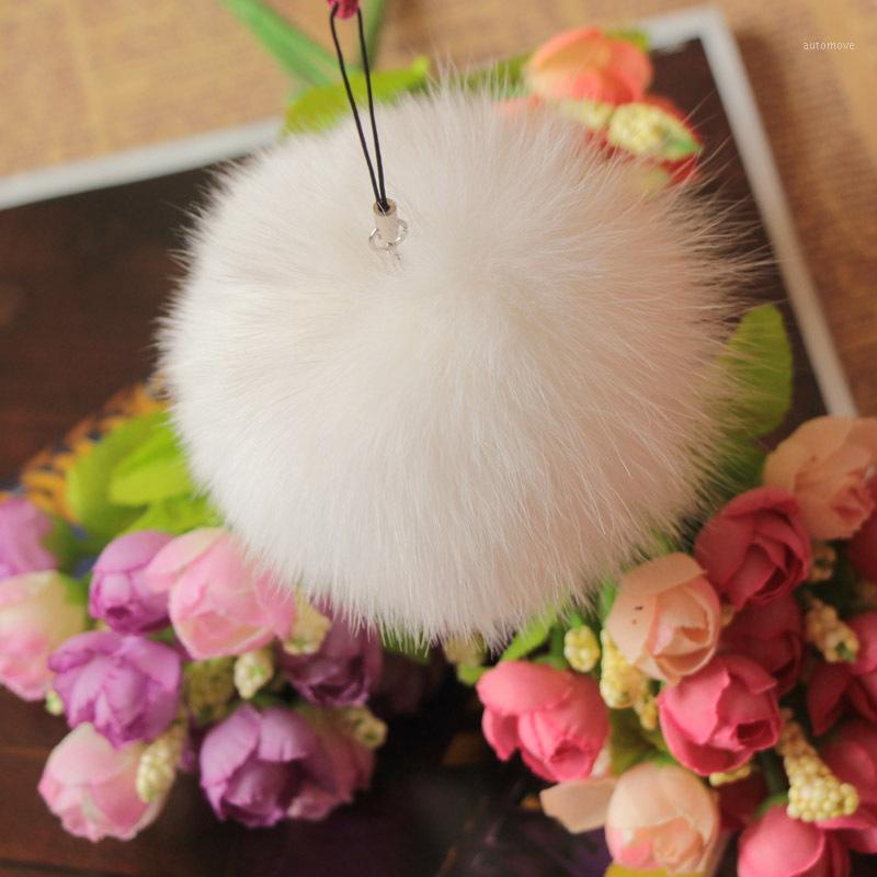 

10cm Nature Genuine Fur Ball Pom Pom Fluffy DIY Winter Hat Skullies Beanies Knitted Cap Pompoms F005-white1, White