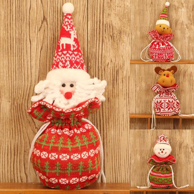 

Cute Christmas Doll Candy Bag Knit Decorations, Storage Cloth Xmas Decoration Drawstring Candies 51g Bags1