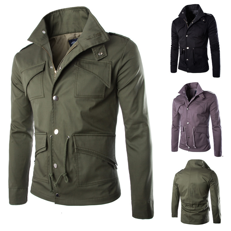 

2021 New Casual Jacket Men Autumn Jackets Mens Coats Male Outerwear Windbreaker Brand Clothing L2on, Gray