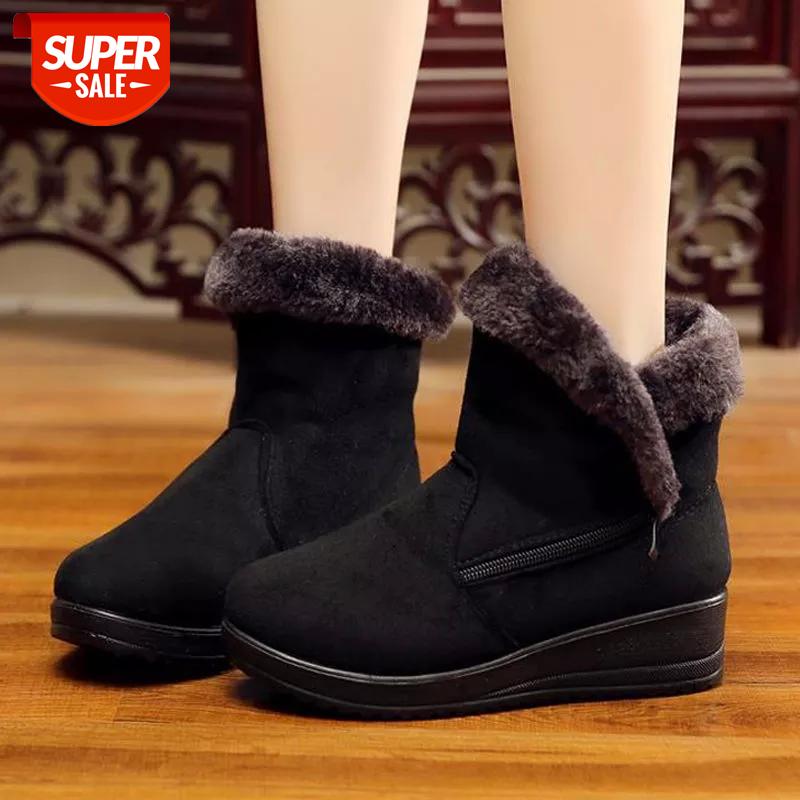 

2020 Snow Boots Women Shoes Plus Size 35-43 Zippper Warm Plush Fur Ankle Boots Winter Female Casual Shoes Woman Footwears #pi6y, Black