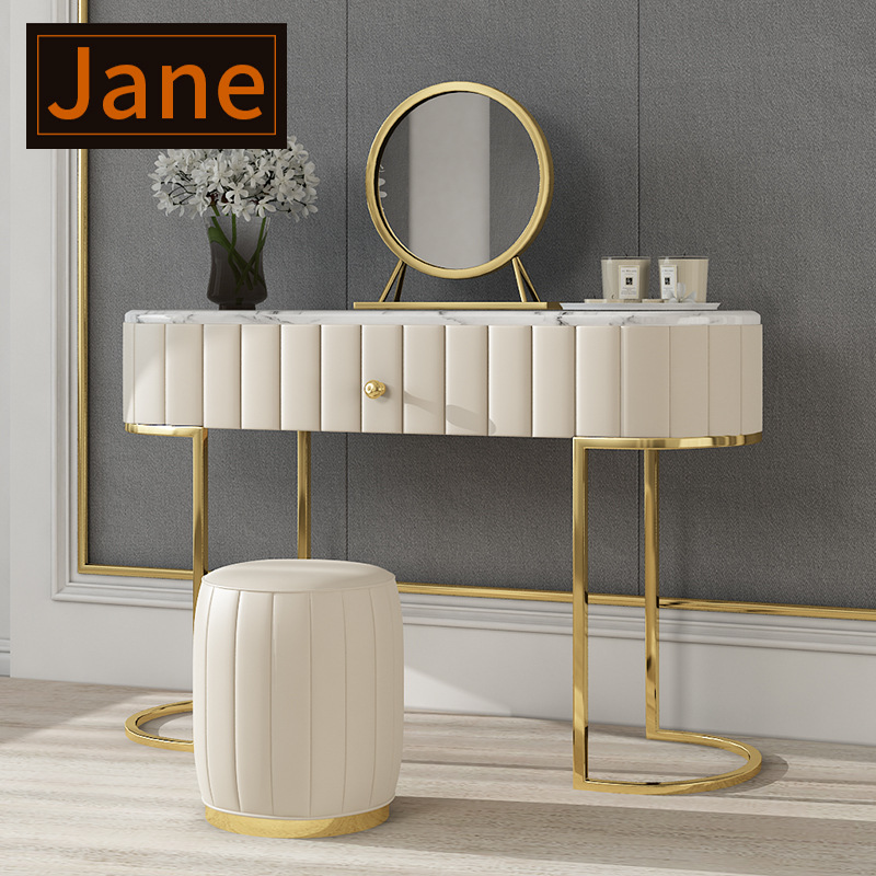 

Dressing Table Bedroom Nordic Marble Modern Simple Small Makeup Table Net Red Ins Wind Light Luxury Dressing Table Porch