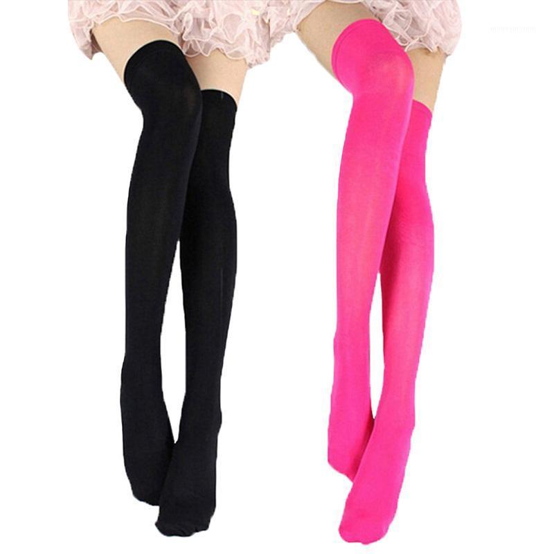 

Thigh High Stretchy Stockings for Woman Solid Opaque Knee High Socks Sexy Thin Over The Knee Female Medias1, 16skin