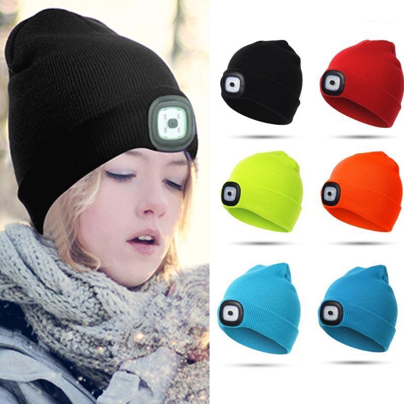 

Child Headlight Cap 4 LED Night Lighting Beanie Hat with Light USB Rechargeable Hat High Brightness Ultra Soft Clothing1, Lb
