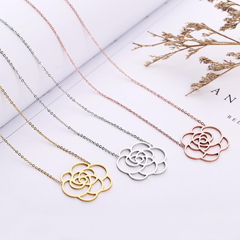 

Fashion Jewelry, titanium Jewelry, Fashionable versatile rose titanium steel necklace