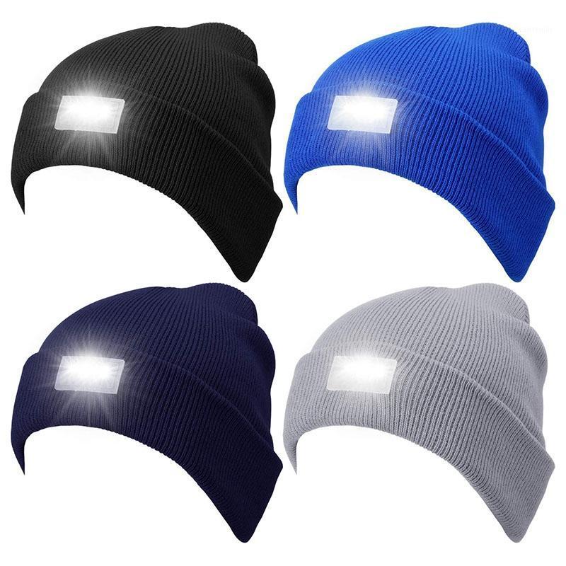 

4Pieces 5 Led Knitted Beanie Cap Winter Knit Warm Head Light Lamp Hat for Hunting, Camping, Grilling, Walking1