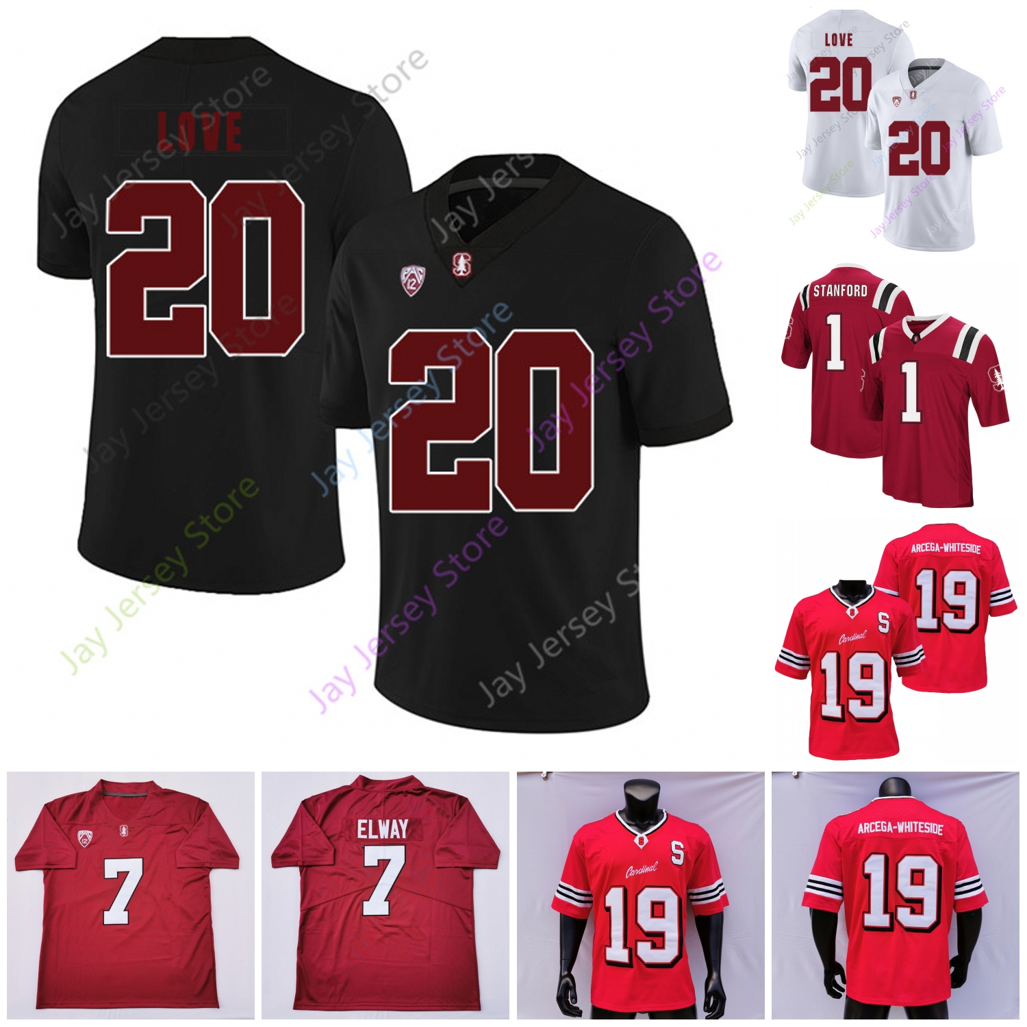 

Stanford Football Jersey NCAA College Colby Parkinson Connor Wedington Michael Wilson Toohill Wade-Perry Love Whiteside Irwin Smith Reid, Red vi