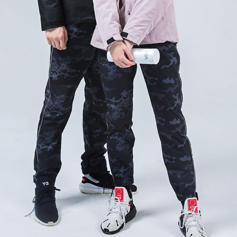 

Nano Interest Outdoor Men Brushed and Thick Trousers Winter Warm Camouflage Soft Pants Waterproof Berber Fleece Ski Pants, Navy camo