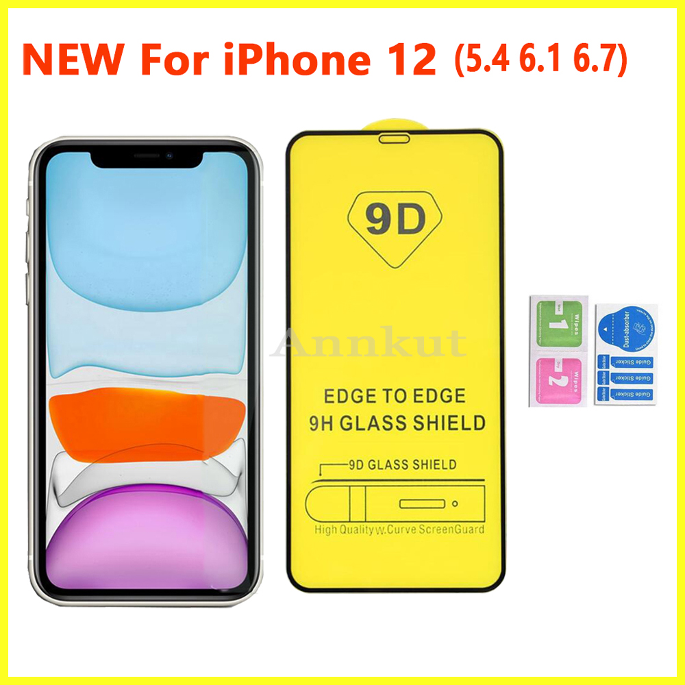 

9D Tempered Glass,Full Cover Glue Tempered Glass Phone Screen Protector For iPhone 12 PRO MAX 11 XR X XS MAX 8 7 6 Samsung A31 A41 A51 A71
