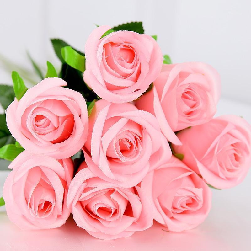 

Pink color Real Touch Rose Decor Rose Artificial Flowers Silk Flowers Latex Wedding Bouquet Party Birthday Christmas1