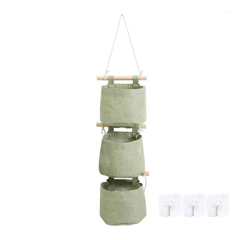 

Washable Sundries Cotton Linen Home Decor Closet Organizer Bathroom Hanging Storage Bag Foldable Pockets Bedroom Wall Door1, Green
