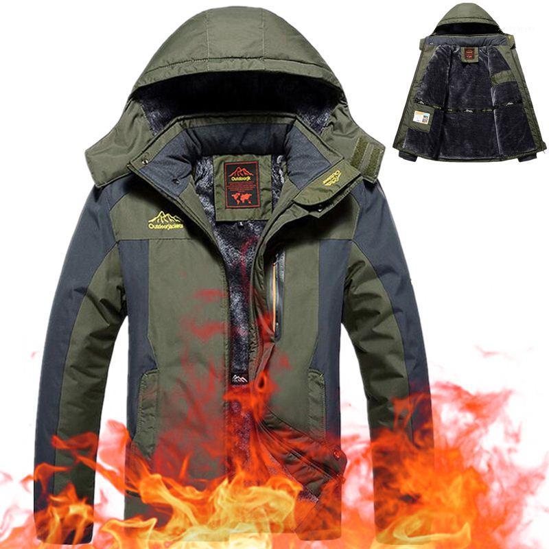 

Mens Winter Jacket Waterproof Outdoor Sport Thick Warm Hooded Fleece Outerwear Male Thermal Windbreak Coat Plus Size 8XL 9XL1, Red