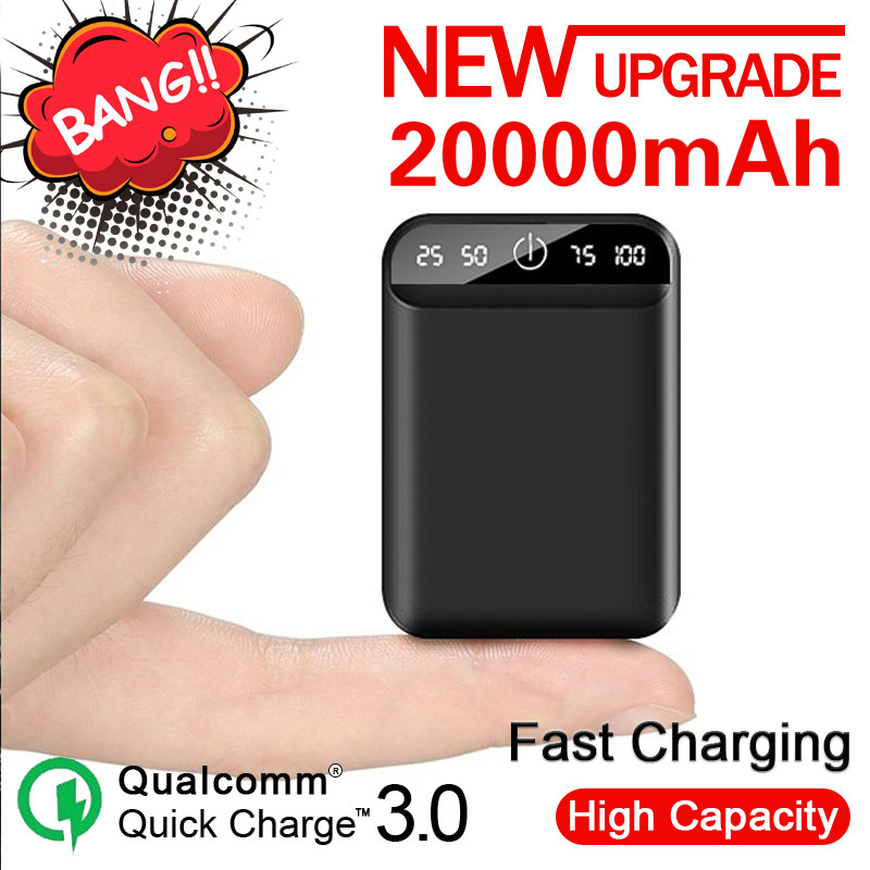 

20000mah Mini Power Bank Portable USB Batteria Charger Powerbank PoverBank External Battery for Iphone Xiaomi Samsung