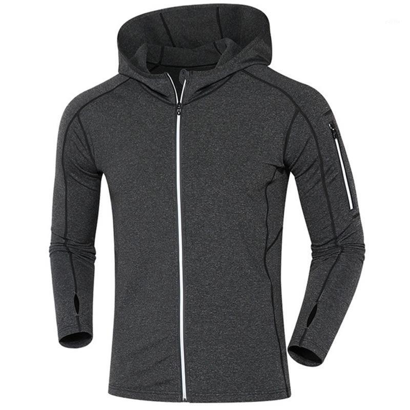 

Warm With Velvet Men's Running Jacket Sports fitness Long sleeves Hooded Jackets Outdoor Training Run Jogging Clothing Sporswear1, Black