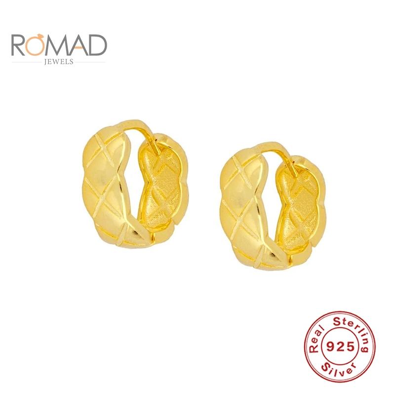 

ROMAD Women Mini Irregular Earrings Jewelry 925 Sterling Silver Fashion Serpentine Hoops Earrings Piercing Joyero Bijoux Femme