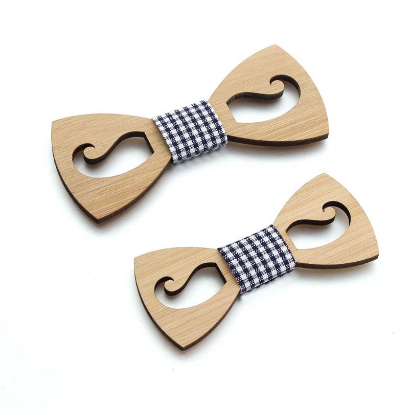 

2021 Fashion Retro Vintage Men's Beard Bow Tie Accessory Child Wedding Gift Bamboo Wood Bowtie For Men Business Party
