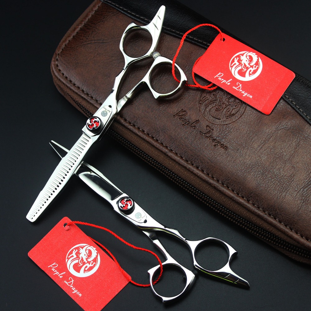 

573# 6 inch Brand Purple Dragon TOP GRADE Hairdressing Scissors JP 440C 62HRC Cutting Scissors Thinning Shears's Hair