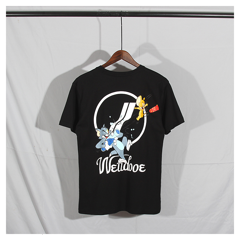 

2021 New Cartoon Letter Printed Men We11done Street Trend Brand Short Sleeve T-shirt O-neck Hip-hop Top for Women 7t4w, Black