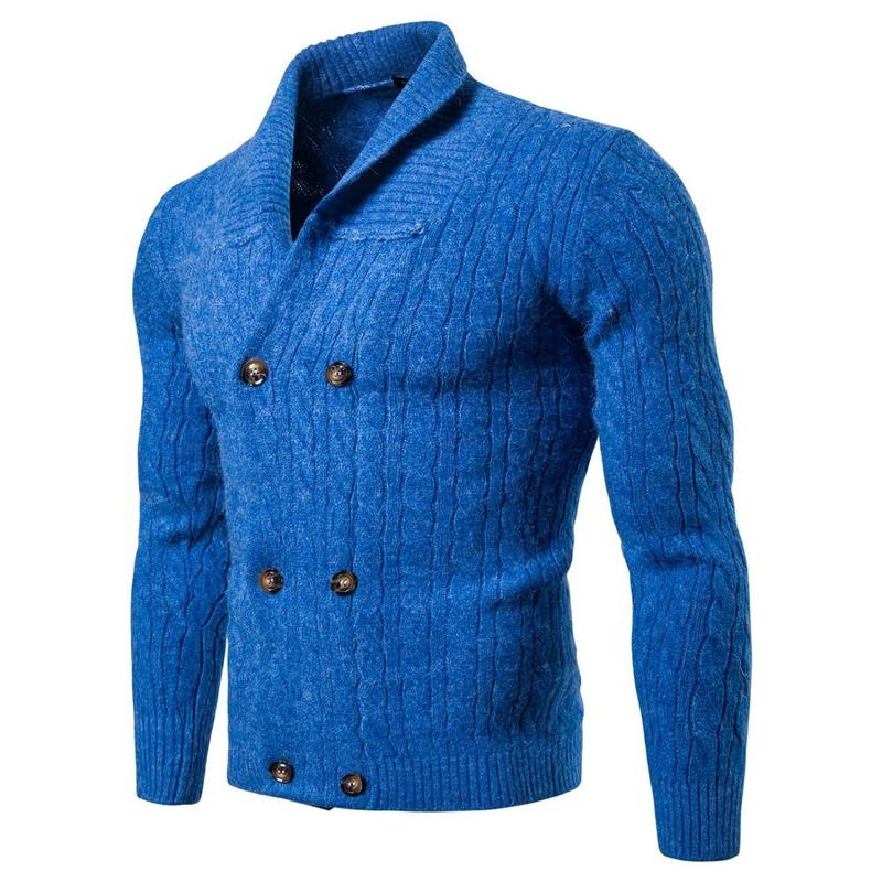

Casual Men's Sweater O-Neck Striped Slim Fit 2019 Autumn Mens Sweater, Blue