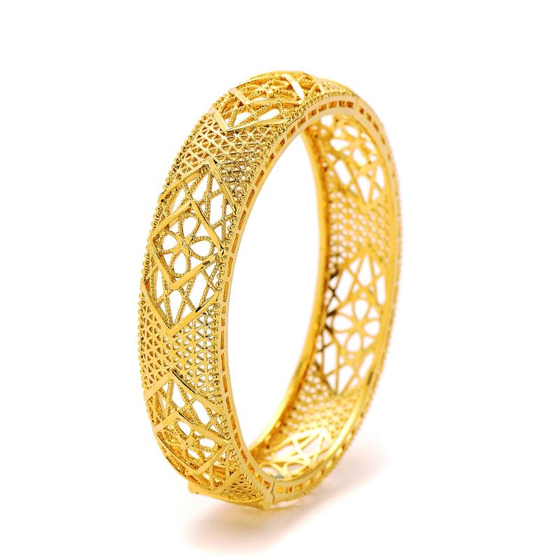 

Bangle Ethiopian Pattern Gold Color Bangles For Women Dubai France Spain Bride Wedding Bracelet Arab Middle East