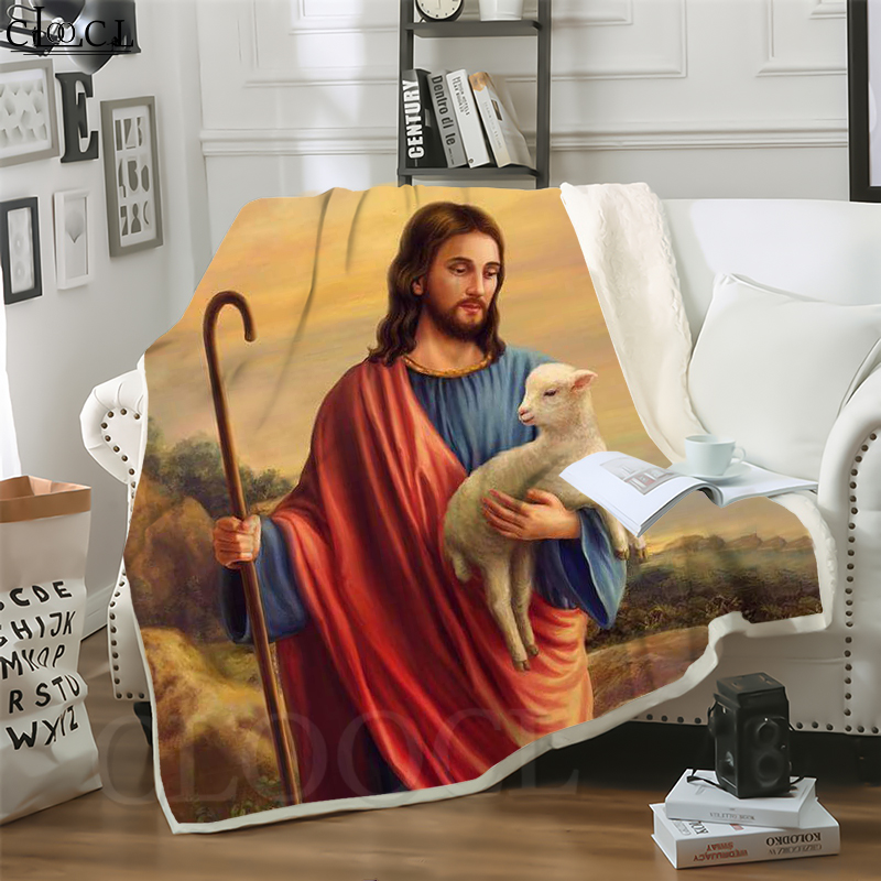 

CLOOCL New Catholic Jesus Son of God 3D Print Street Style Air Conditioning Blanket Sofa Teens Bedding Throw Blankets Plush Quilt