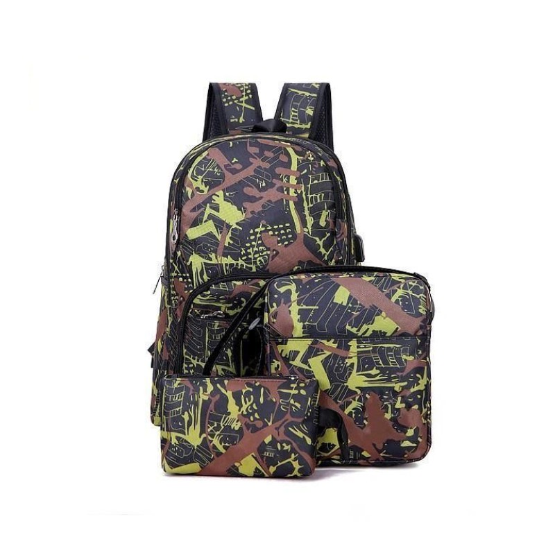 

2021-23 Hot outdoor bags camouflage travel backpack computer bag Oxford Brake chain middle school student bag many Mix, Green
