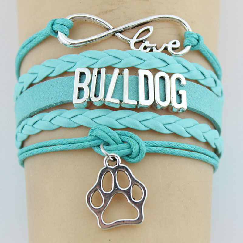 

Infinity Love Bulldog Paw Charm Wrap Bracelets Dog Paw Print Charms Animal Bracelet Gift Women & Men Bracelets Jewelry