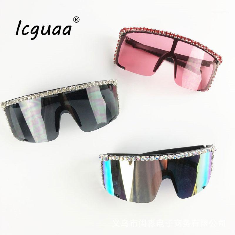 

Fashion Women One Piece Rimless sunglasses Diamond Eye glass Feminino1