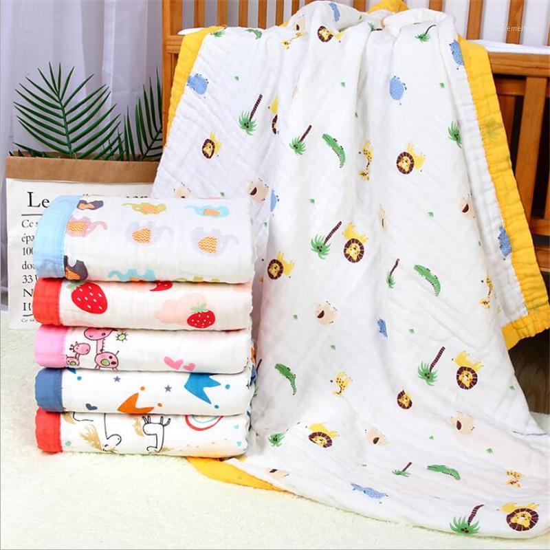 

Six Layer 100% Cotton Blanket Newborn Baby Swaddling Super Comfy Bedding Blankets gauze muslin Swaddle Wrap Baby Muslin Blanket1, As the photo