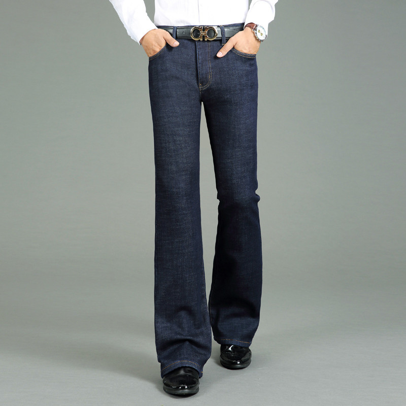 

Winter Men's Thick Brem Trousers with Hot Horns and Flare Microhorn Stretch Thin Brim Pants Size 28-36 37 38 Hsbc, 301 dark blue