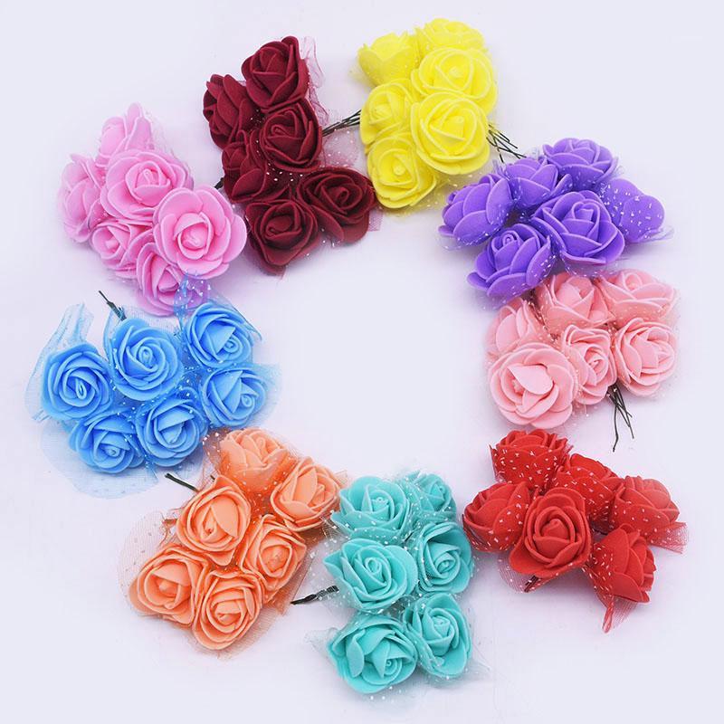 

144pcs/lot 3.5cm Artificial Foam Rose Mini Rose Flower Heads Wedding Bride Bouquet for Wedding Party Home Decor Handcraft Wreath1, F04