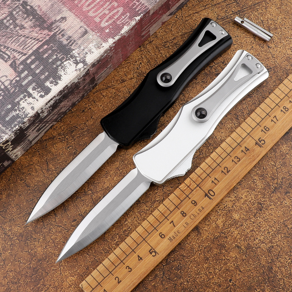 

Goddess Hera CF D2 double-edged tactical automatic folding knife sharp outdoor jungle adventure camping self-defense hunting tool knife