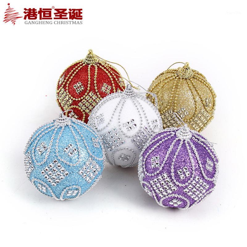 

6pcs Christmas Tree Decorations 8cm Upscale Hanging Christmas ball with Bead chain ornaments for festival/home/parties b0751