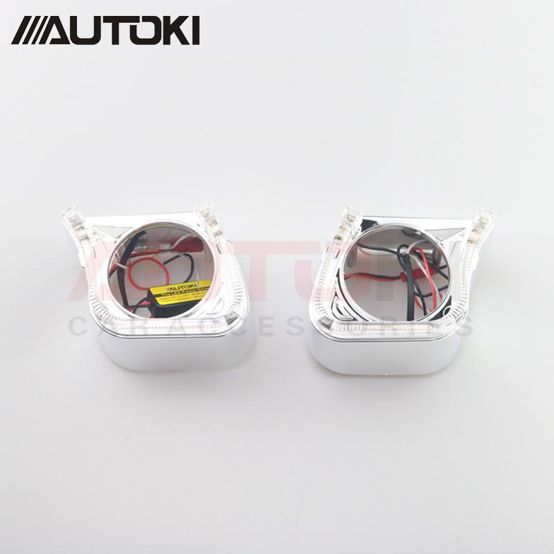 

Free Shipping Autoki 2017 2.5inch New U shape Bi-xenon Projector Lens LED Projector Shroud Light Guide for Car Auto Accessories1