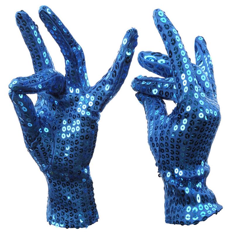 

Winter Gloves Mittens 2020 Winter Unisex Sparkle Sequin Wrist Gloves Festival For Party Dance Warm Wrist Luva
