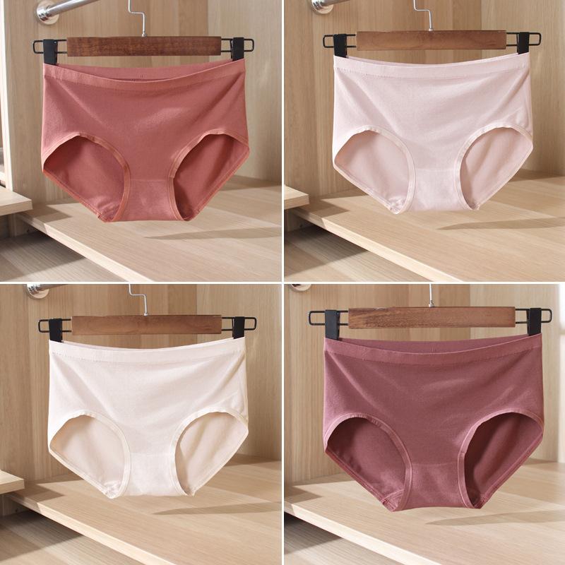 

Lingerie Modal Seamless Triangle Underwear Women Mesh Breathable and Comfortable Japanese Women's Mid-waist Underwear, Black