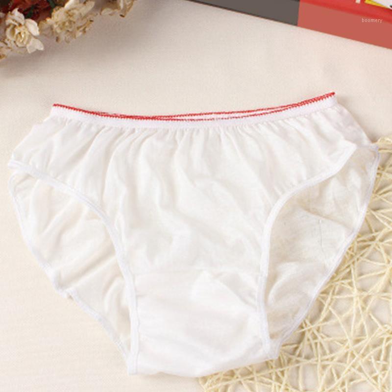 

Hot Sale Disposable Panties Travel Holiday Underwear Panties Supplies Midi Rise Solid Cotton Briefs Short Female1, White
