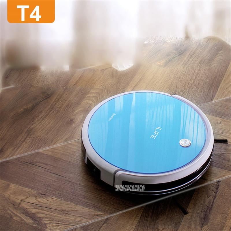 

T4 100-240V Mini Robot Vacuum Cleaner for Home 22W Automatic Sweeping Dust Sterilize Smart Planned Mobile App 2600mah Battery