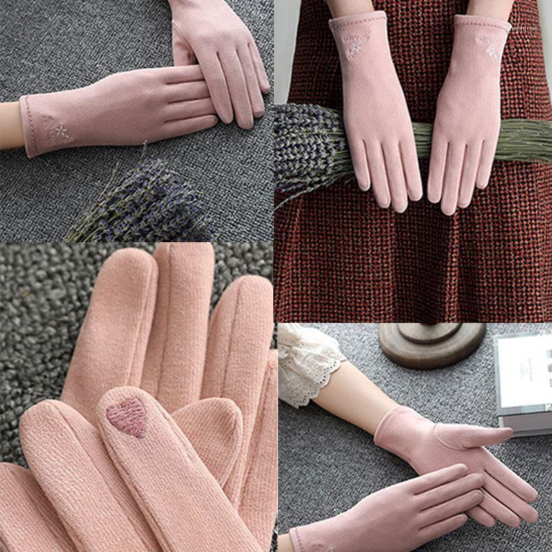 

1 Pairs Warm Gloves Windproof Driving Gloves Solid Color Autumn Winter Touch Screen Cotton Polyester Full Finger Mittens1